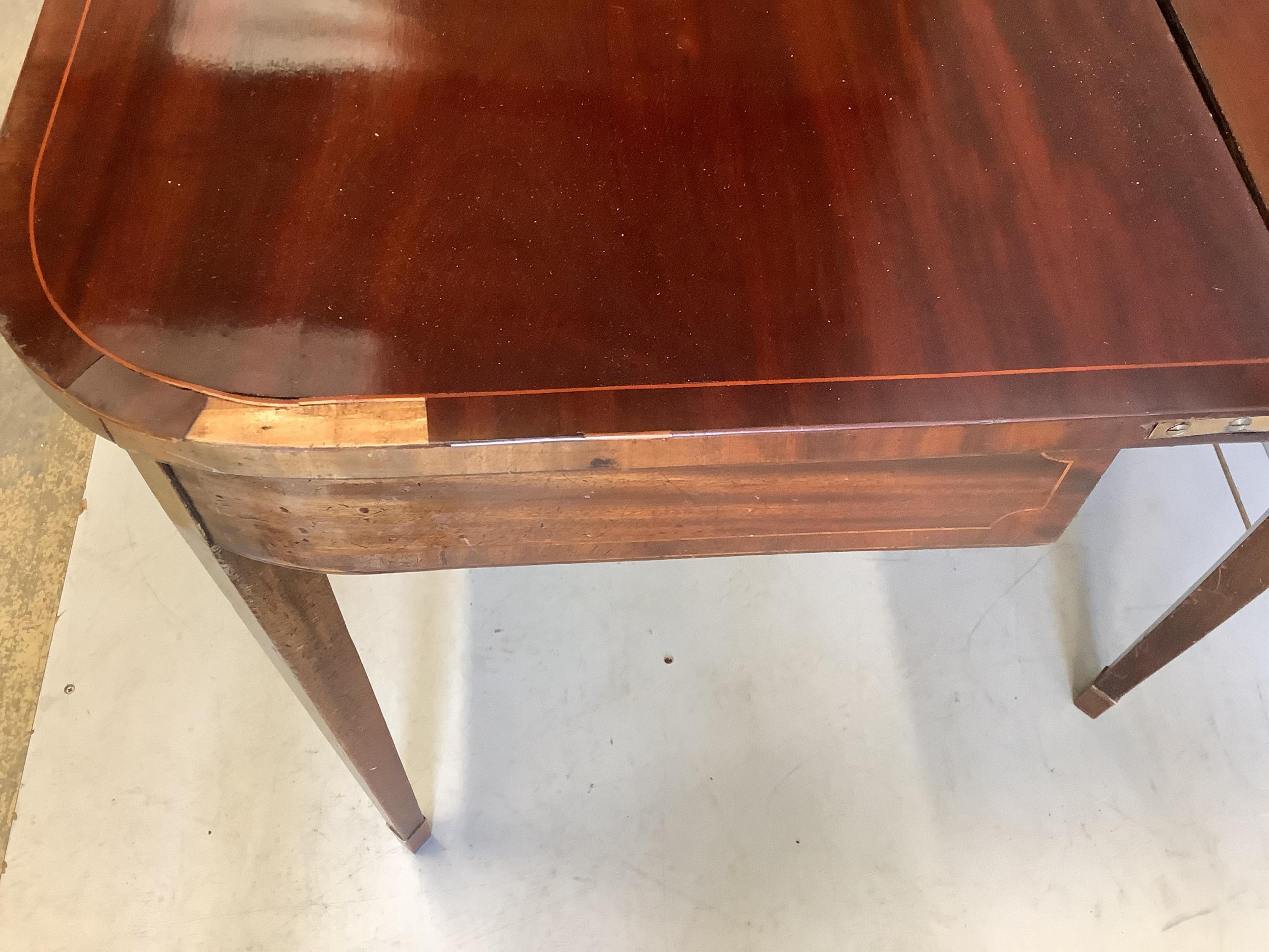 A Regency mahogany tea table, width 92cm, and a mahogany carver, width 55cm. Condition - fair